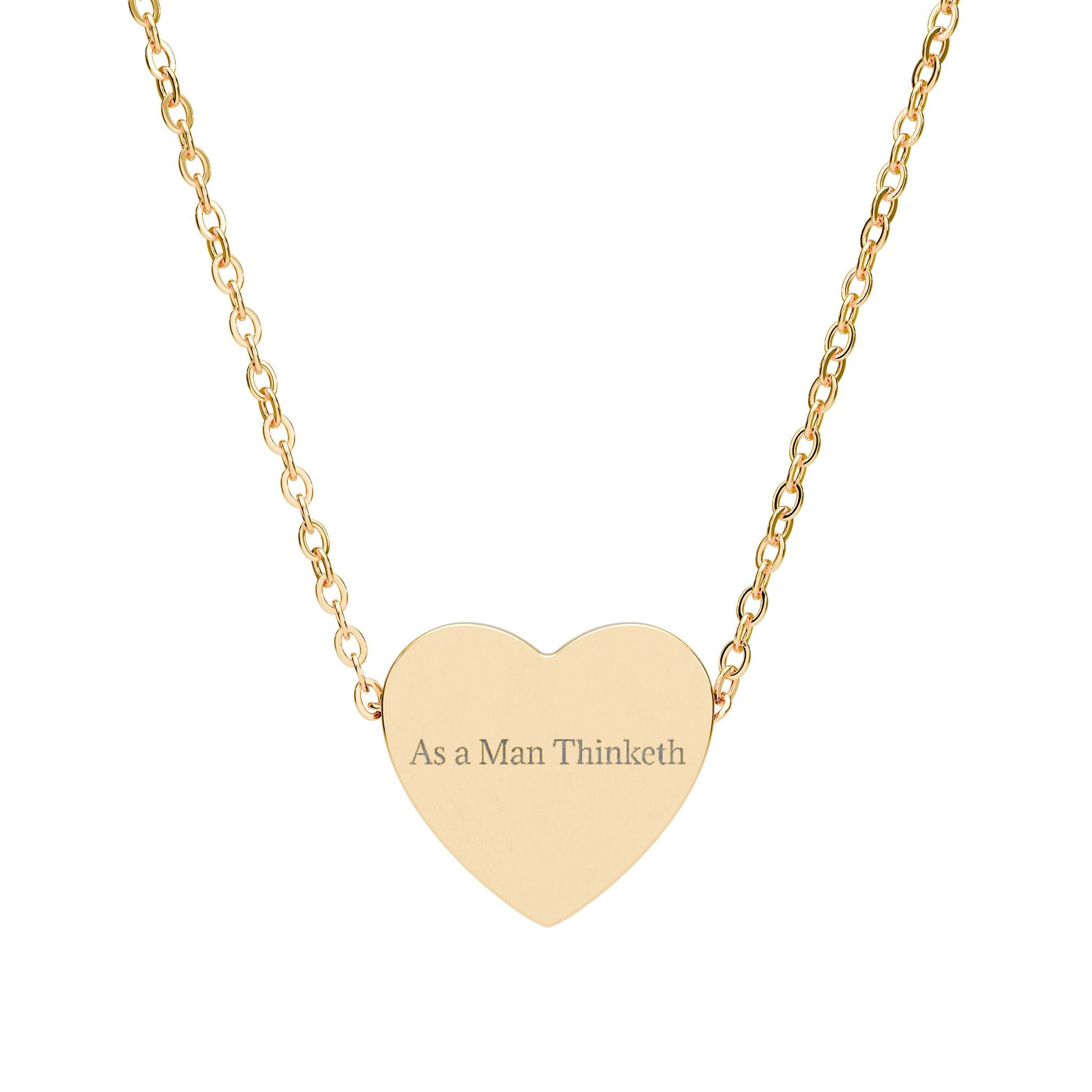 “As a Man Thinketh” Gold Heart Necklace