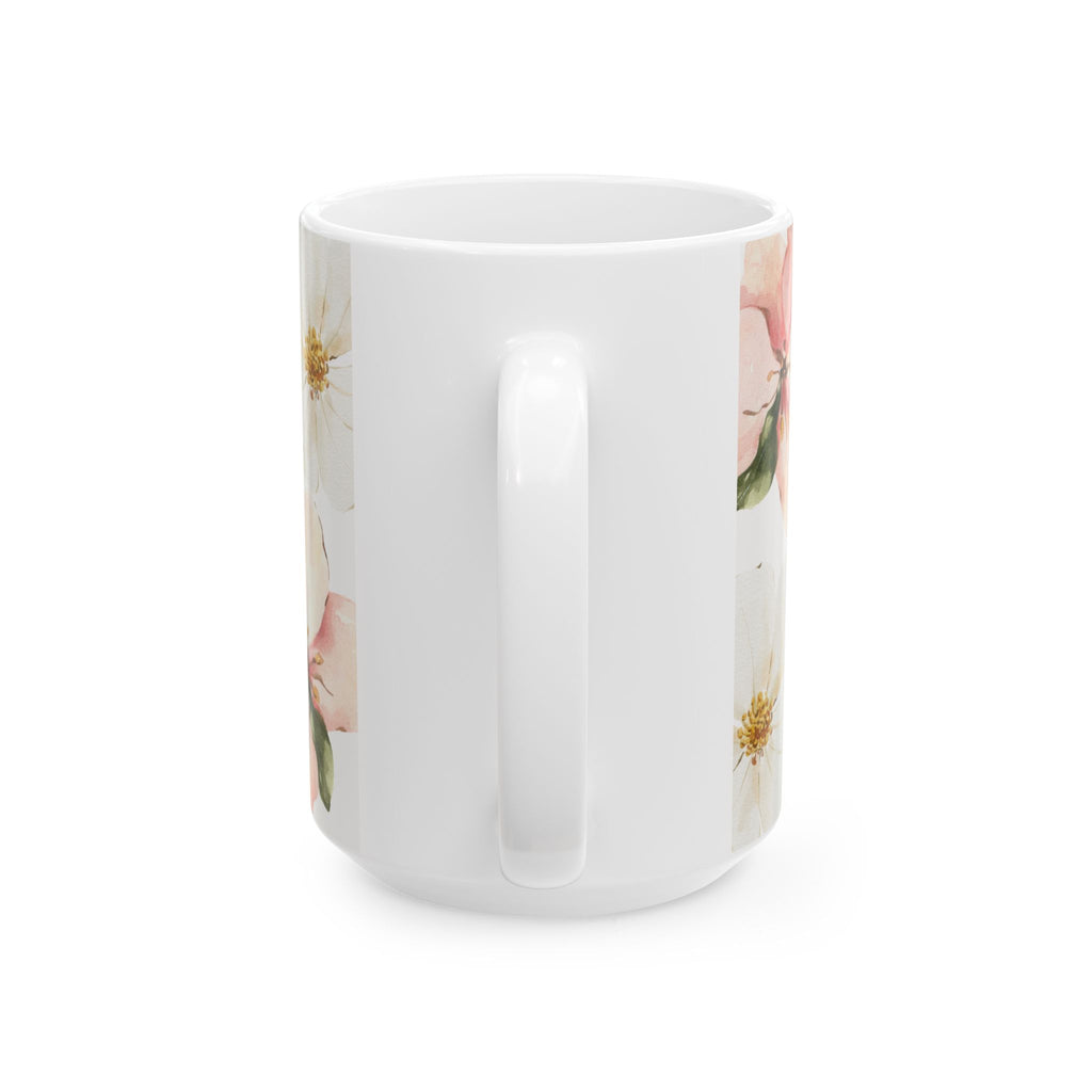 'I Receive Blessings' Floral Ceramic Mug