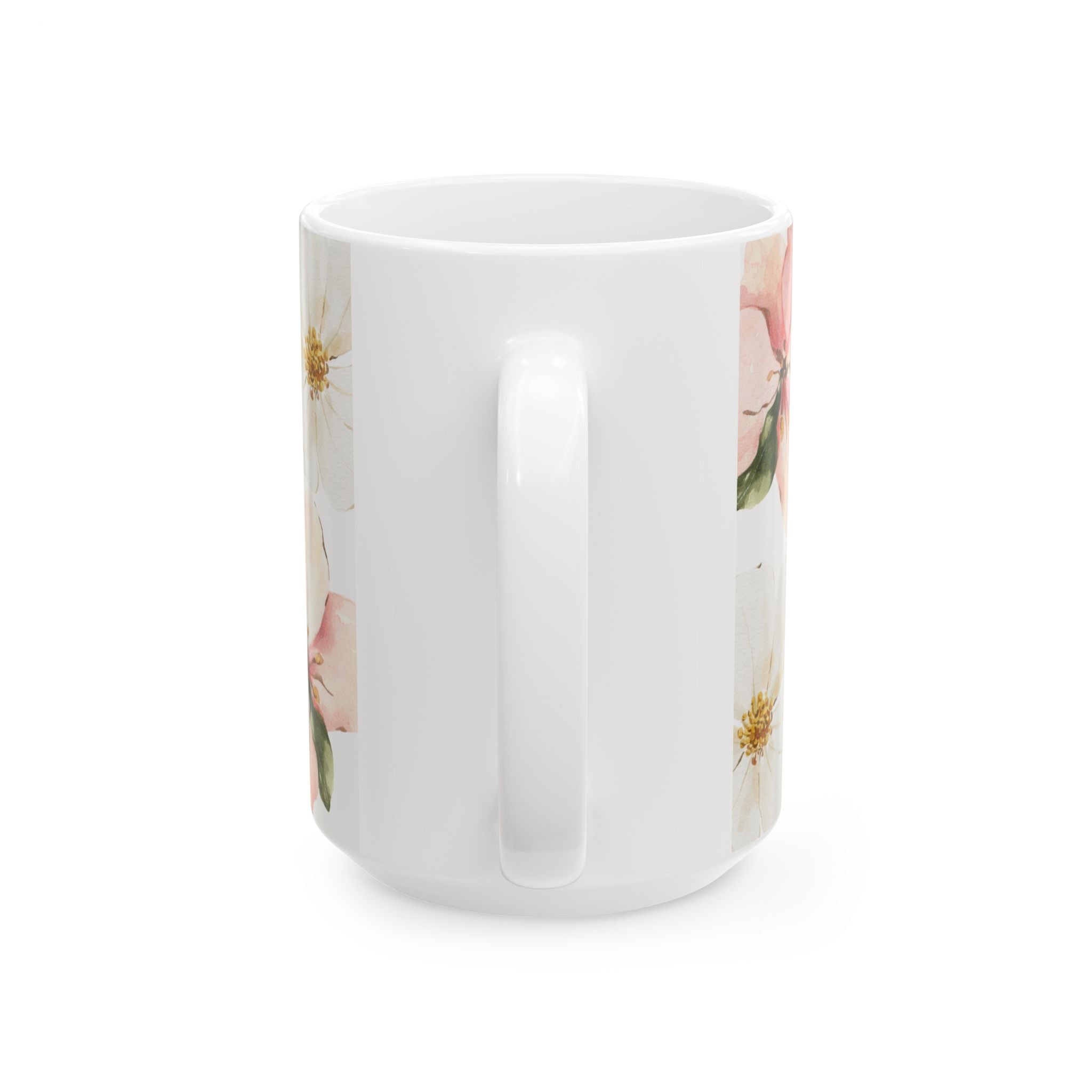 'I Receive Blessings' Floral Ceramic Mug