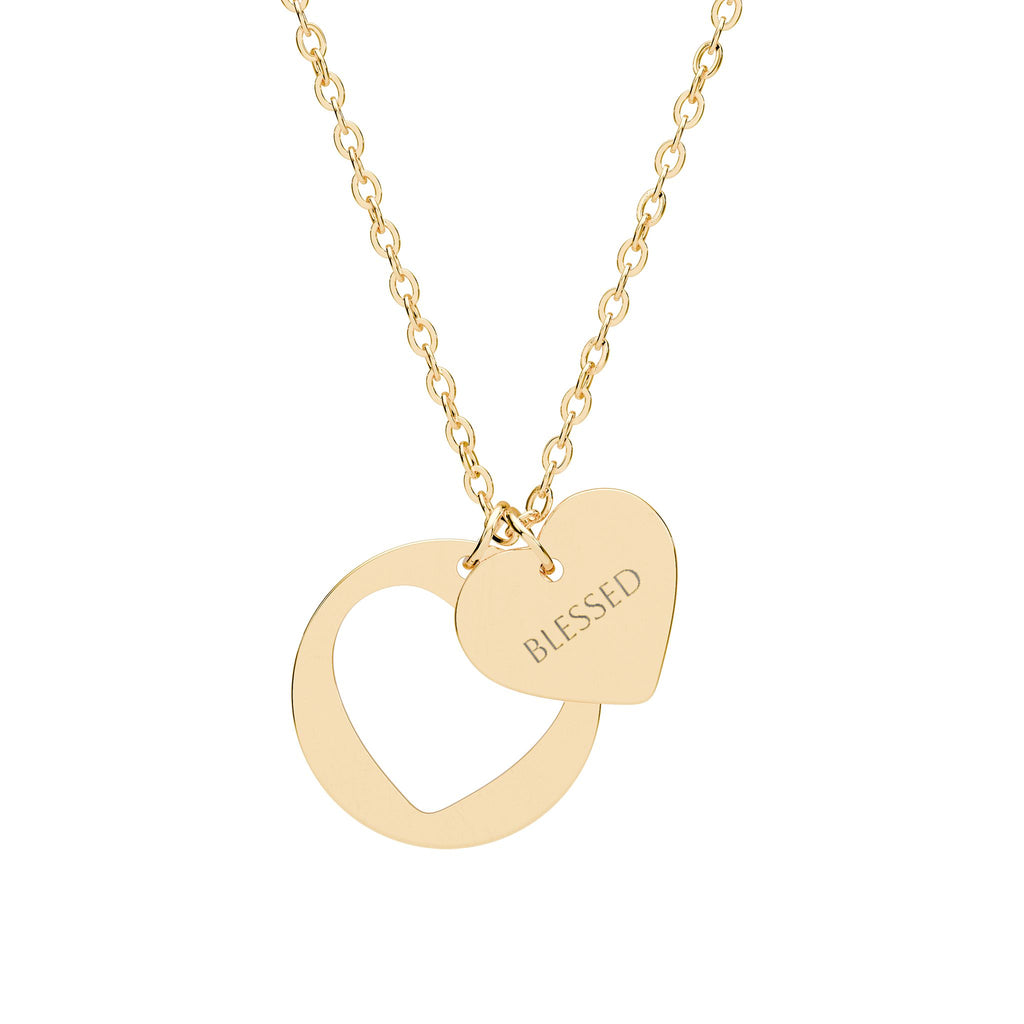 “BLESSED” Gold Pendant Necklace