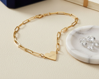 “FAITH” Engraved Minimalist Gold Heart Paperclip Necklace