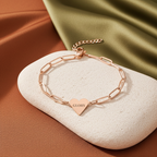 "GLORY" Rose Gold Paperclip Heart Bracelet