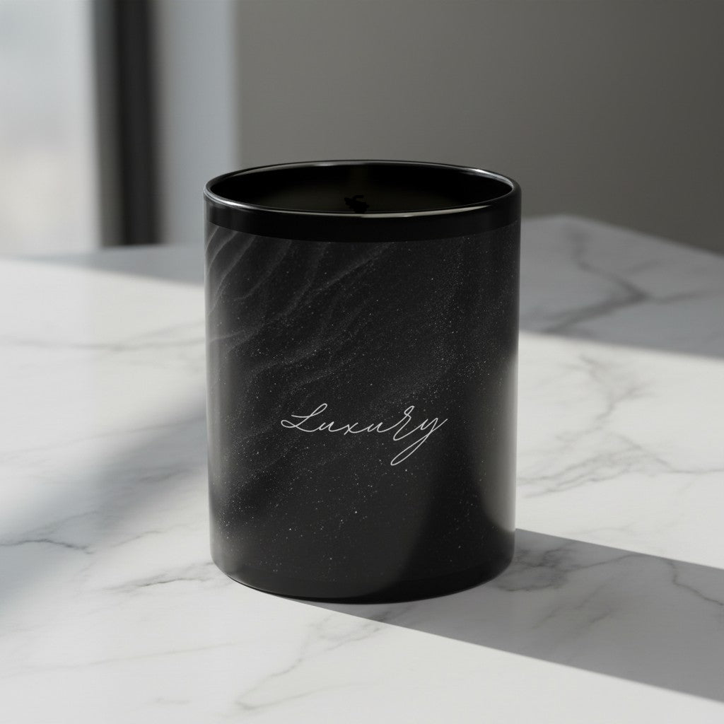 "Luxury" Black Sparkling Wave Mug