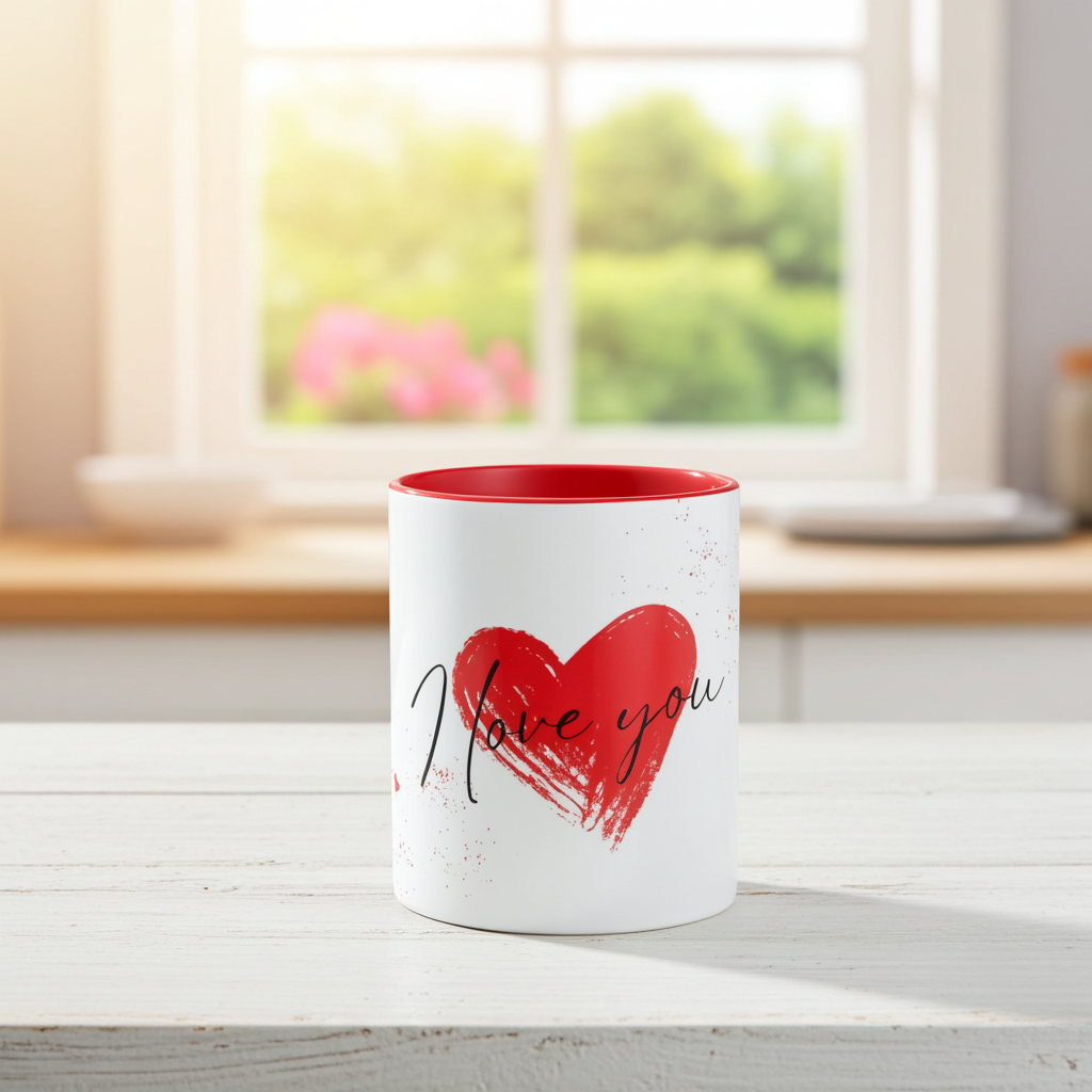 "I love you" Heart Mug