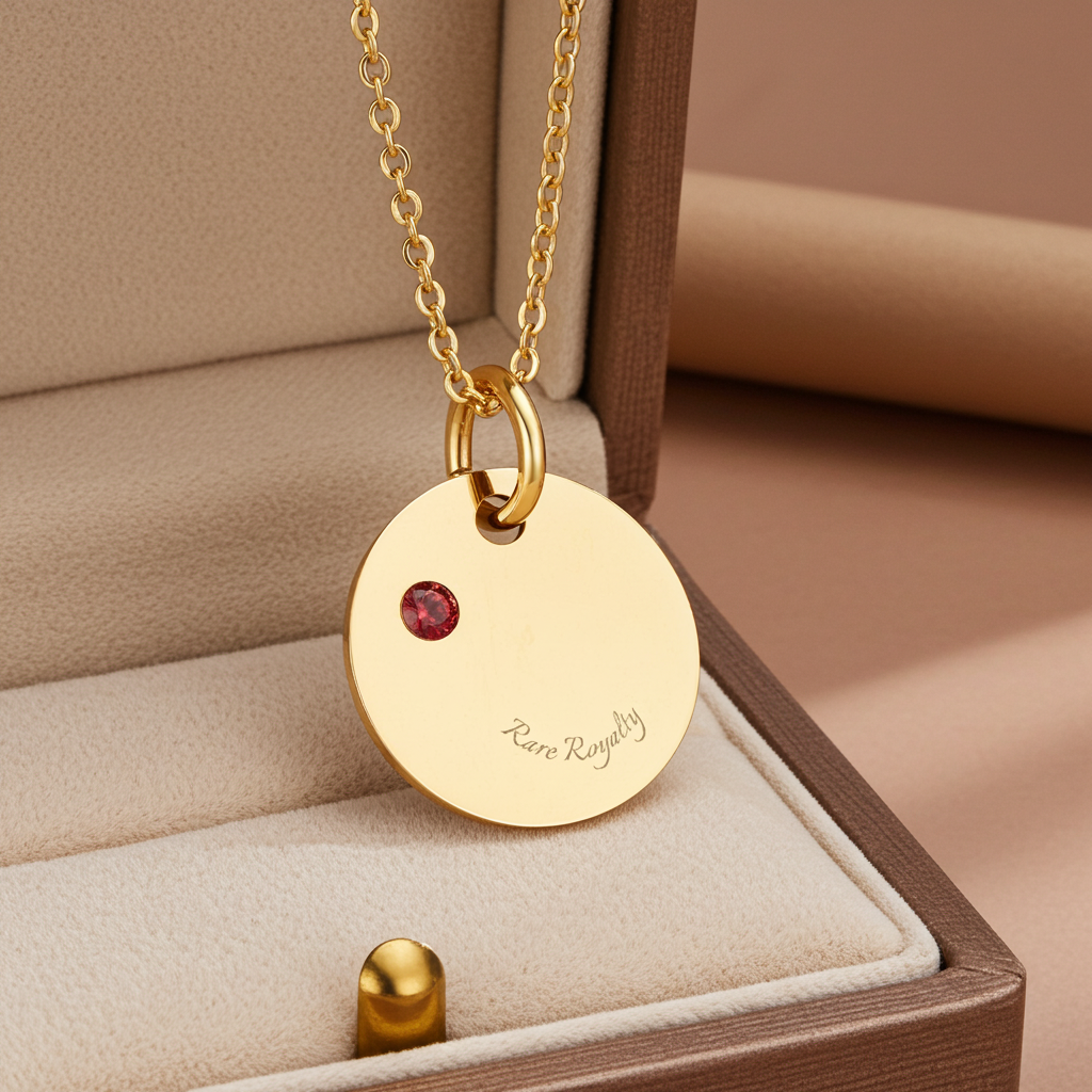 "Rare Royalty" Ruby Gold Birthstone Charm