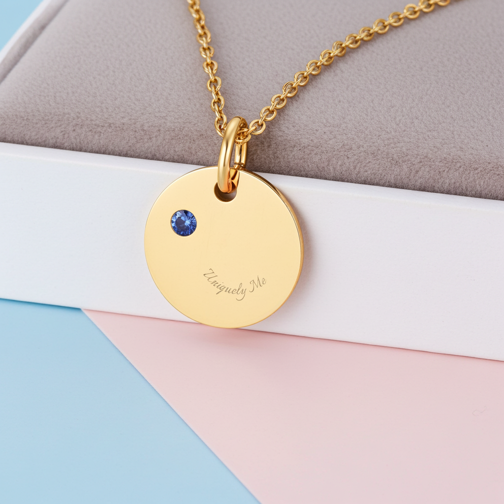 "Uniquely Me" Sapphire Gold Birthstone Charm
