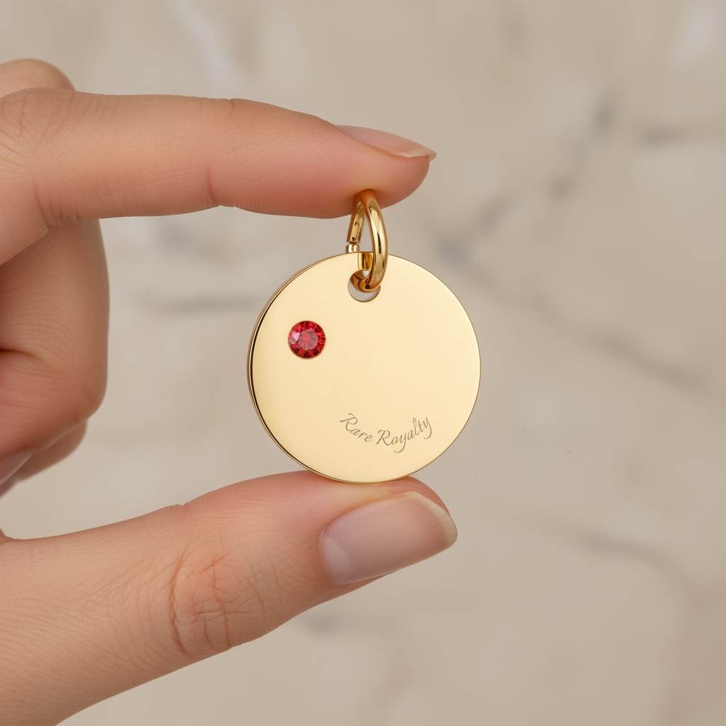 "Rare Royalty" Ruby Gold Birthstone Charm