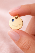 "Uniquely Me" Sapphire Gold Birthstone Charm
