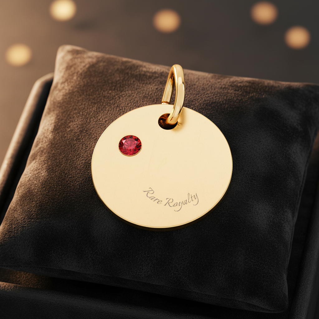 "Rare Royalty" Ruby Gold Birthstone Charm