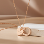"FAVORED" Elegant Engraved Rose Gold Pendant Necklace