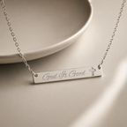 "God is Good" Stainless Steel Cutout Cross Bar Necklace