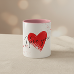 "I love you" Heart Mug