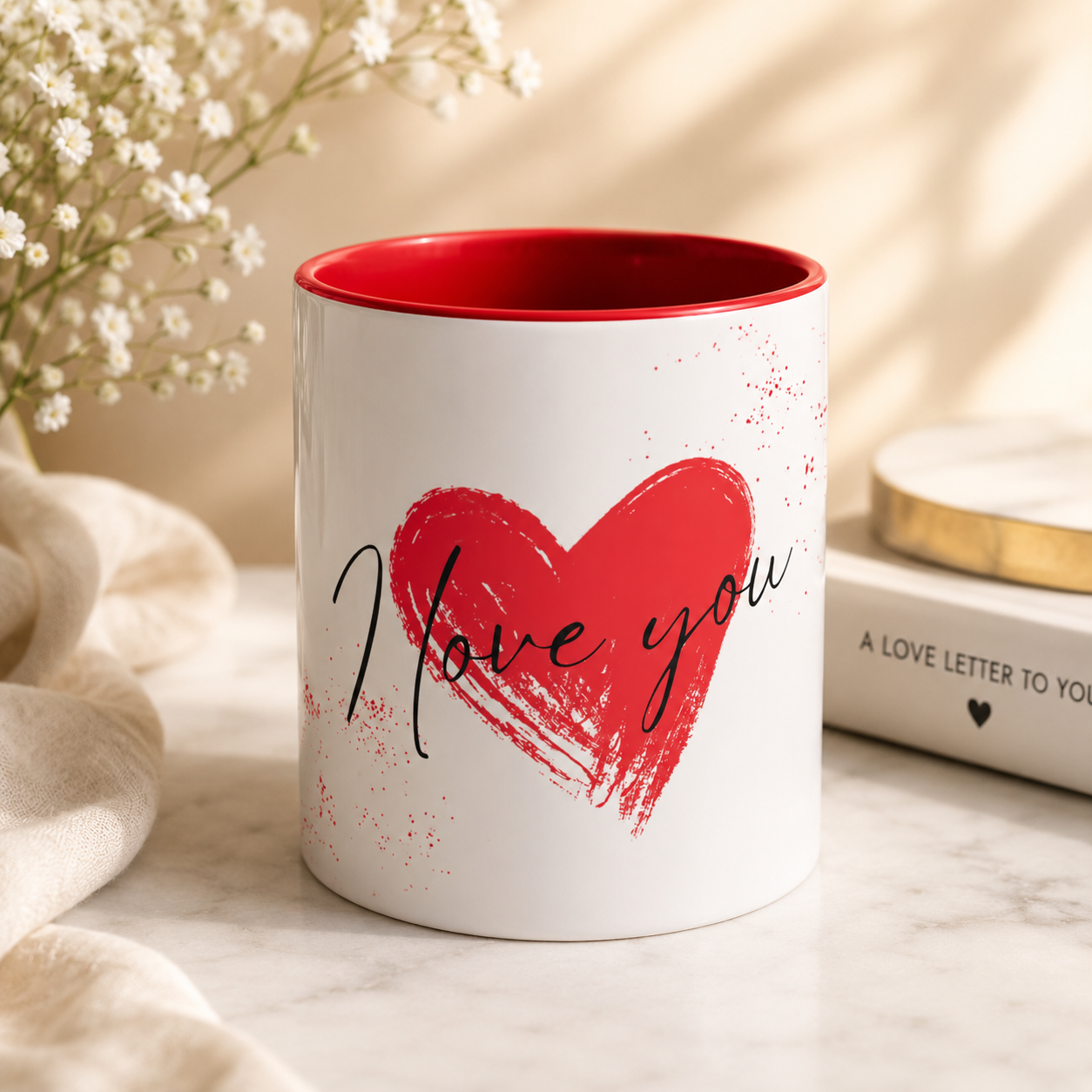 "I love you" Heart Mug