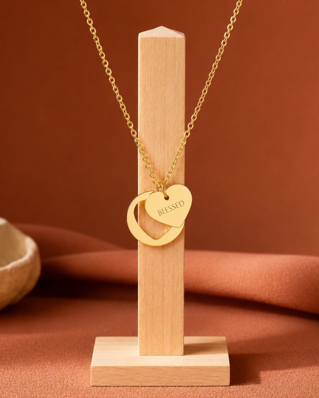 “BLESSED” Gold Pendant Necklace