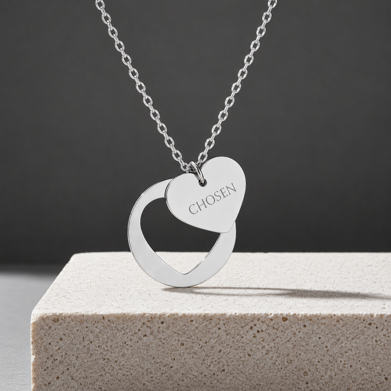 “CHOSEN” Stainless Steel Pendant Necklace