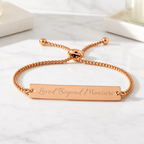 “Loved Beyond Measure” Rose Gold Bar Bracelet