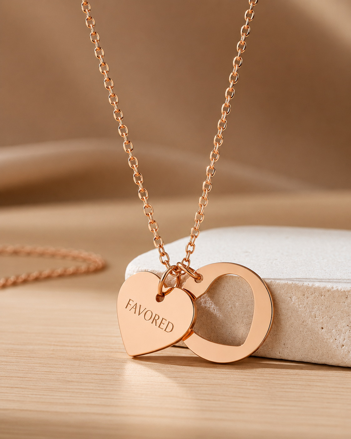 "FAVORED" Pendant Necklace (Gold, Rose-Gold)