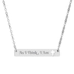 "As I Think, I Am" Cutout Cross Bar Necklace