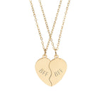 “BFF” Gold Split Heart Friendship Necklace Set