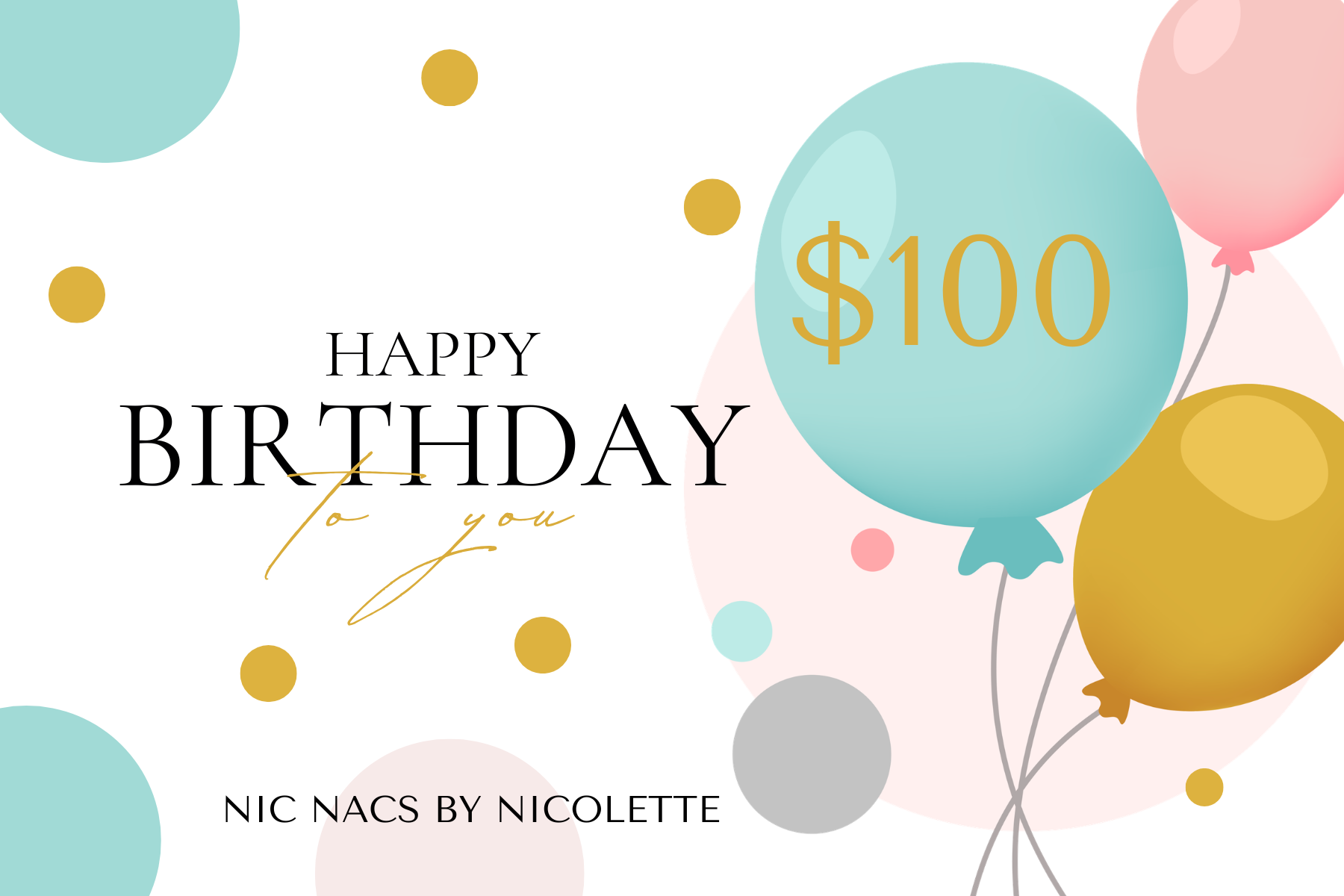 White Happy Birthday $100 eGift Card